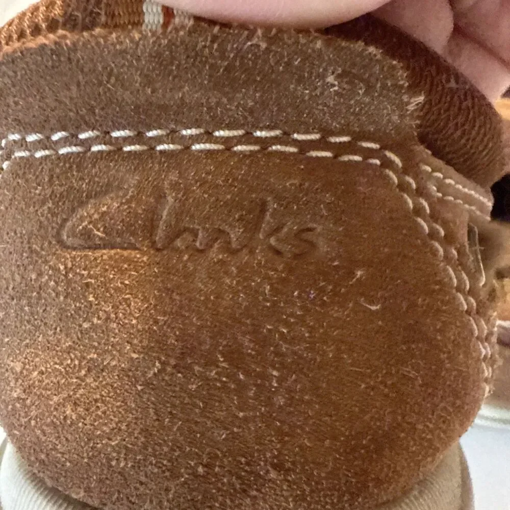 Clarks Collection Men's Light Tan Nubuck Sailview Lace Shoes Sz 7M Lightweight